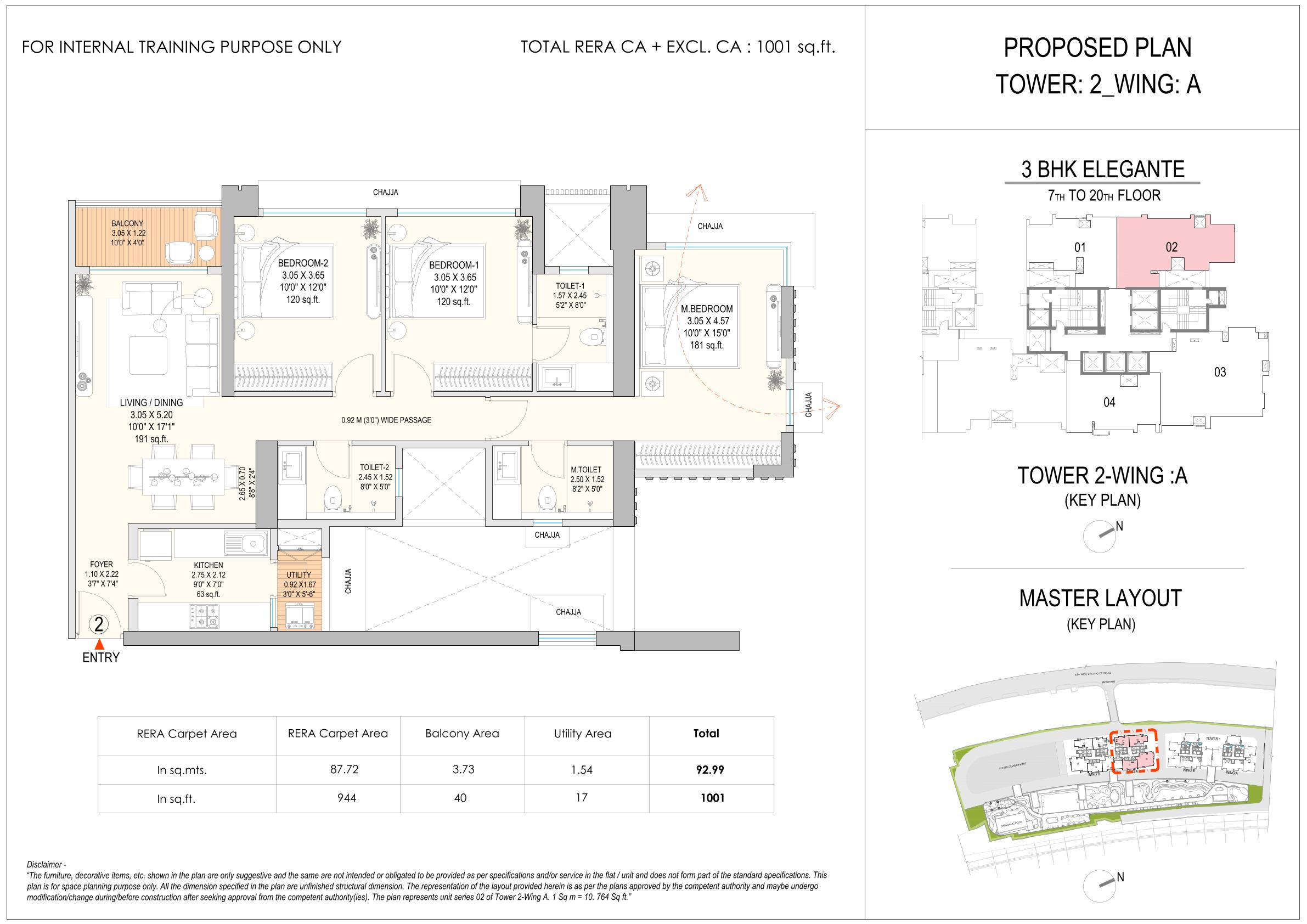 3 BHK Large Floor Plan